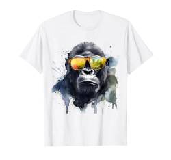 Gorilla Sonnenbrille Kunstwerk - Tier Kunst Affe Zoo Gorilla T-Shirt von @n!mal