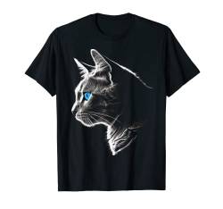 Katze Blaue Augen - Haustier Tier Kunst Katze T-Shirt von @n!mal