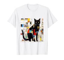 Katzenliebhaber Kunstwerk | Geometrisches buntes Tiermotiv Katze T-Shirt von @n!mal