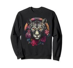 Leopard Blumen Kunstwerk - Rose Art Tier Raubtier Katze Sweatshirt von @n!mal