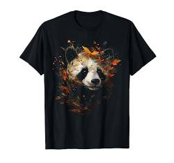 Panda Kunstwerk - Herbst Blätter - Kunst Tier Panda T-Shirt von @n!mal