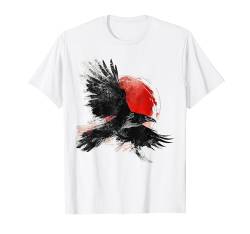 Rabe Zeichnung Mond Malerei Tiermotiv Kunst Vogel Krähe T-Shirt von @n!mal