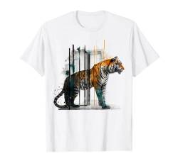 Tiger Architektur Kunstwerk Tier T-Shirt von @n!mal