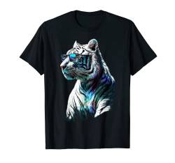Weißer Tiger Sonnenbrille Bunt Kunst Tier Tiger T-Shirt von @n!mal