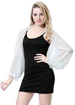 nadamuSun Chiffon Strandtuch Raglanärmel Schal Bolero Shrug Anti-UV Golf Schal Arm Ärmel Sonnenschutz (White504) von nadamuSun