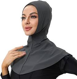 nadamuSun Damen-Bade-Hijabs mit vollständiger Abdeckung, Sonnenschutz(Darkgrey) von nadamuSun