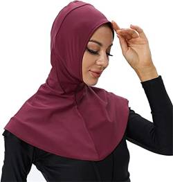 nadamuSun Damen-Bade-Hijabs mit vollständiger Abdeckung, Sonnenschutz(Red) von nadamuSun