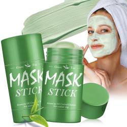 2 Stück Grüntee Purifying Mask Stick, Green Tea Clay Mask Stick, Deep Moisturizing Cleansing Smearing Mask für Die Hautpflege Purifying von nailpretty
