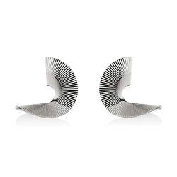 Namana Große Spiral-Ohrstecker für Damen. Designer Stahl-Ohrringe. Statement Ohrringe für Frauen mit Geschenkbox von namana