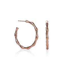 Namana Rosegold Bambus-Creolen für Damen und Mädchen, 30mm große Rosegold Creolen für Frauen, Rosegold Ohrringe Creolen für Damen, Rosegold-Schmuck-Geschenke für Frauen von namana