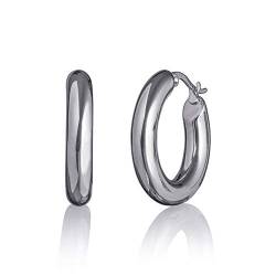 namana Dicke Reifen-Ohrringe für Damen, Edelstahl dicke Creolen für Frauen, große Hoop Earrings für Frauen, Teenager, Mädchen, mit Schmuckbeutel von namana