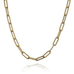 namana Gold Paperclip-Kette Halskette für Frauen, 65cm lange Kette für Damen, Gold-Ketten für Frauen und Mädchen, Chunky Gold Kette für Damen, Goldkette für Damen mit Schmuckbeutel von namana
