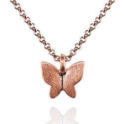 namana Schmetterling Kette für Damen und Mädchen, Rosegold Anhänger mit Halskette für Frauen, Schmetterlingskette aus Rosegold mit elegantem gebürstetem Finish von namana