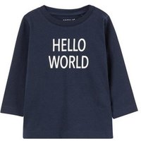 Name It Longsleeve Name It Mädchen Shirt Print "Hello World" blau (1-tlg) sportlicher Schnitt, mit Frontprint von name it