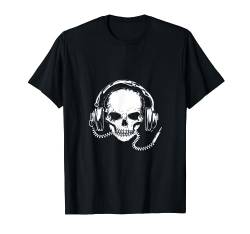 Totenkopf mit Kopfhörer T-Shirt und tolle Geschenkidee von namo-Tee