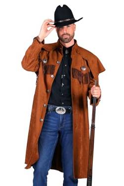 T3622-1300-XXXL braun Herren Cowboy Mantel Trapper Jacke Gr.XXXL=64 von narrenkiste