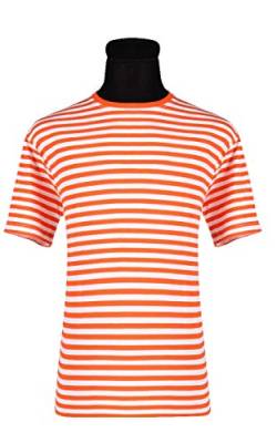 narrenkiste T2595-1202-XL orange-weiß Damen-Herren Kurzarm Streifenshirt Funhemd Gr.XL von narrenkiste