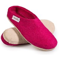 naturling Filz Damen Pantoffel Hausschuh (mit bequemer) Ledersohle von naturling