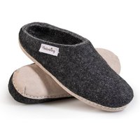 naturling Filz Damen Pantoffel Hausschuh (mit bequemer) Ledersohle von naturling