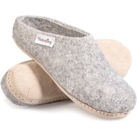 naturling Filz Damen Pantoffel Hausschuh (mit bequemer) Ledersohle von naturling