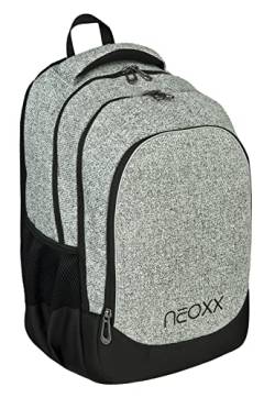 neoxx Fly Schulrucksack - Rucksack für die Schule, Leichter Schulranzen aus recycelten PET-Flaschen, Schultasche für Mädchen und Jungen (Wool the World) von neoxx