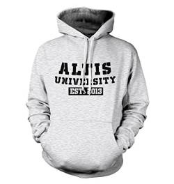 net-shirts Altis Hoodie Kapuzenpullover mit Aufdruck im College Style Inspired by Arma, Größe XXL, Graumeliert von net-shirts