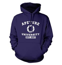 net-shirts Apeture Hoodie Kapuzenpullover mit Aufdruck im College Style Inspired by Portal, Größe M, Navy von net-shirts
