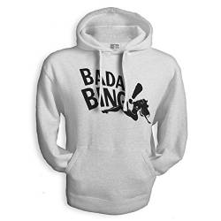 net-shirts BADA Bing Hoodie Kapuzenpullover mit stylischem Aufdruck viele Größen und Farben, Größe XXL, Weiß von net-shirts