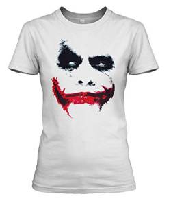 net-shirts Joker Distorted Damen T-Shirt, Größe M, Weiß von net-shirts
