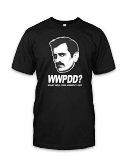 net-shirts WWPDD T-Shirt Phil Dunphy T-Shirt Inspired by Modern Family, Größe L, Schwarz von net-shirts