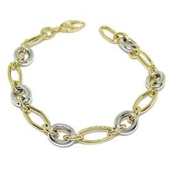 never say never Armband Gold Gelb und Weiß 18 KTES. Gold 20 cm von never say never