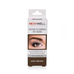 NEWWELL Augenbrauenfarbe 15ml. mit Oxidationsmittel 20ml. langanhaltend und natürlichen Look (Hellbraun) von new well