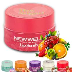 NEW WELL Lip Scrub Lippen Peeling - Intensive Feuchtigkeit, Vegan, 100% Natürlich, Tierversuchsfrei (Mix Fruit) von new well