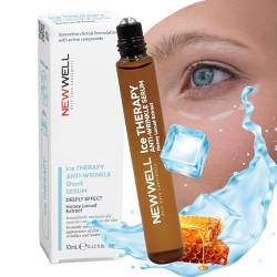NEWWELL Augenserum Eis-Therapie gegen Falten und Augenringe - Reduziert Tränensäcke - Anti-Aging Pflege - Natürliche Inhaltsstoffe 10ml von new well
