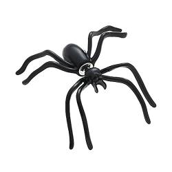 Newhashiqi Ohrringe, 1 x schwarze Spinnen-Ohrstecker, Kunststoff, 3D-Design, gruselig, schwarz, Party-Schmuck, Kunststoff, Legierung, von newhashiqi