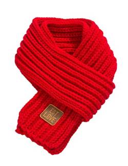 newrong Baby Mädchen Soft Warme Stricken Schal Rot Einheitsgröße(118x9cm) von newrong