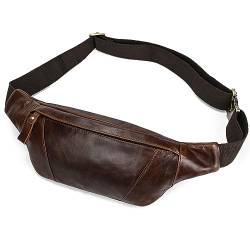 Gürteltasche Leder Vintage Bauchtasche für Herren Damen Hüfttasche Modern Belt Bag für Jogging Festival Urlaub Echtes Leder, Braun von newsbirds