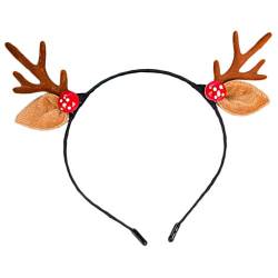 Weihnachten Damen Bandana Weihnachten Haarschmuck Rentier Geweih Stirnband Niedliche Elfenohren Tannenzapfen Glöckchen Haarreifen (Innendurchmesser: ca. 13,5 cm) 11 von newwyt