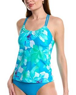 next Damen Cloud Break Shirr Tankini-Oberteil, Pfau, 75B von next