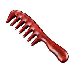 Übergroßer Kamm for lockiges Haar mit breiten Zähnen for Männer und Frauen, Ebenholz, Kopf, Meridian, Massagekamm, 1 Stück (Color : Wooden Comb B) von nezih