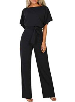 nicticsi Jumpsuit Damen Overall Sommer Elegant Einfarbiger Spitze Schlanker Gürtel Einteiliger Heimoverall Lässigen Lang Jumpsuit Overall Hosenanzug Romper Playsuit von nicticsi