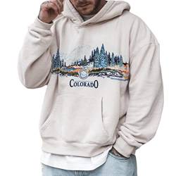 nicticsi Kapuzenpullover Herren Damen Hoodie Hip Hop Sweatshirt Oversize Druck Kapuzenjacke Oversize Langarmshirt Teenager Oberteile Pullover Tops Warm Vintage Paare Unisex F6 Weiß XL von nicticsi