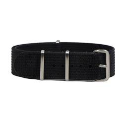 Nato-Uhrenarmband 20mm 22mm Nylon-Uhrenarmbänder Geflecht aus ballistischem Stoff Uhrenarmband-Zubehör für Militär-Uhrenarmband, Schwarz, 20mm von nihngvjm