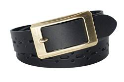 nk belt Damen Ledergürtel, Anzug Jeans Gürtel, Made in Germany 3cm #GL-20 (Schwarz, 135cm Gesamtlänge 150cm) von nk belt