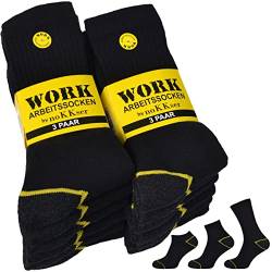 12 Paar WORK Arbeitssocken Herren • mit Viskose • Robuste Socken mit verstärkten Belastungszonen • weiche Frotteesohle • Komfortbund • schwarz • 39-42 von noKKser