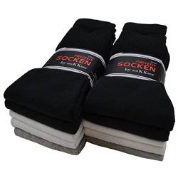 noKKser 10 | 20 | 30 Paar Tennissocken Sportsocken Arbeitssocken Herren & Damen Socken Baumwolle Weiß Grau Schwarz(47-50, Mix(2xSchwarz/2xWeiß/1xGrau) von noKKser