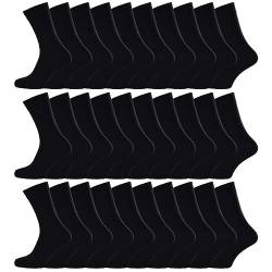 noKKser 10-30 Paar Comfort Socken schwarze Herrensocken mit Komfortbund OHNE Gummi & OHNE Naht Baumwolle (39-42, 30 Paar) von noKKser