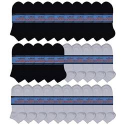 noKKser Sneaker Socken Herren & Damen 10 Paar • Handgekettelte Naht • Schwarz & Weiß • Baumwolle • Kurze Socken (39-42/30 Paar (15x Schwarz+ 15x Weiss) von noKKser