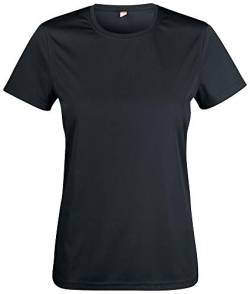 Atmungsaktives Damen-T-Shirt für Fitness, Sport und Freizeit mit UV50-Sonnenschutz. Das Sportshirt besteht zu 100% aus Polyester und verwendet Spin-Dye-Gewebe Schwarz M von noTrash2003