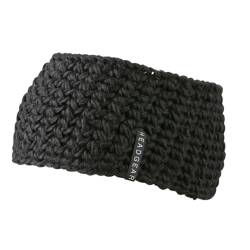Extrabreites Handgehäkeltes Stirnband mit Fleece Innenfutter für die kalte Jahreszeit für Damen und auch für Herren Winter Skifahren (Schwarz) von noTrash2003